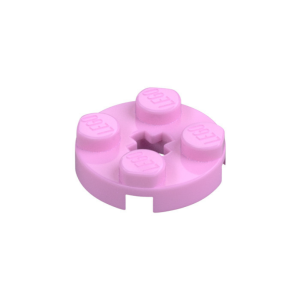 LEGO 4032a Plate Round 2 x 2 with Axle Hole Type 1 (Bright Pink)