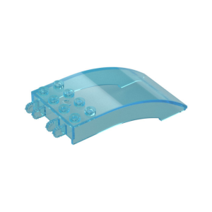 LEGO 46413 Windscreen 8 x 4 x 2 Curved [2 Dual-Fingered Click Hinges] (Transparent Light Blue)