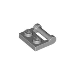 LEGO 48336 Plate Special 1 x 2 (Side Handle Closed Ends) (Light Bluish Gray)