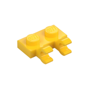LEGO 60470b Plate Special 1 x 2 with Clips Horizontal [Open O Clips] (Yellow)