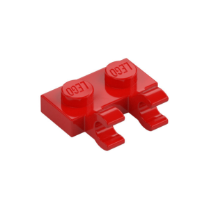 LEGO 60470b Plate Special 1 x 2 with Clips Horizontal [Open O Clips] (Red)