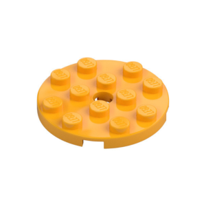 LEGO 60474 Plate Round 4 x 4 with Pin Hole (Bright Light Orange)