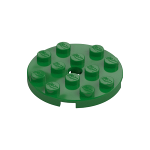 LEGO 60474 Plate Round 4 x 4 with Pin Hole (Green)