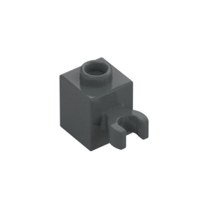 LEGO 60475b Brick Special 1 x 1 with Clip Vertical [Open O Clip Hollow Stud] (Dark Bluish Gray)
