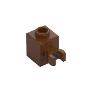 LEGO 60475b Brick Special 1 x 1 with Clip Vertical [Open O Clip Hollow Stud] (Reddish Brown)