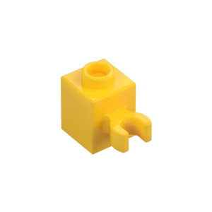 LEGO 60475b Brick Special 1 x 1 with Clip Vertical [Open O Clip Hollow Stud] (Yellow)