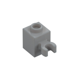 LEGO 60475b Brick Special 1 x 1 with Clip Vertical [Open O Clip Hollow Stud] (Light Bluish Gray)
