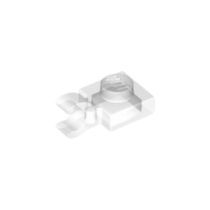 LEGO 61252 Plate Special 1 x 1 with Clip Horizontal (Transparent Clear)