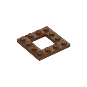 LEGO 64799 Plate Special 4 x 4 with 2 x 2 Opening (Reddish Brown)