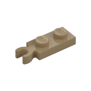 LEGO 78256 Plate Special 1 x 2 with Clip Vertical on End (Dark Tan)