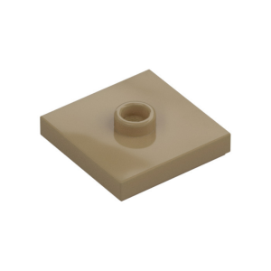 LEGO 87580 Plate Special 2 x 2 with Groove and Center Stud (Jumper) (Dark Tan)