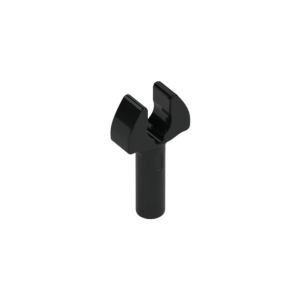 LEGO 3484 Bar 1L with Clip [Cut Edges and One Side Hole] (Black)
